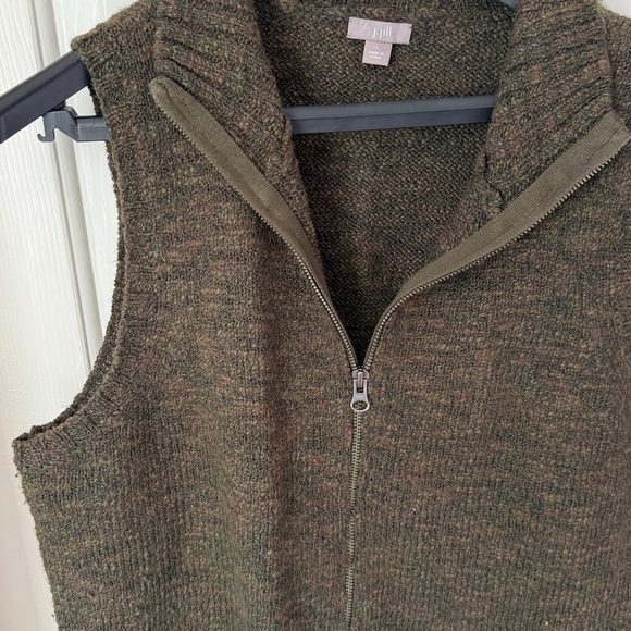 Brown and Green Sleeveless Wool Alpaca blend Sweater Vest, Large - Picture 5 of 10
